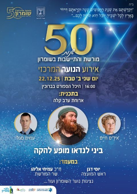  אירוע חנוכה המרכזי לנוער  - 50 שנות מורשת והתיישבות | האירוע חלף
